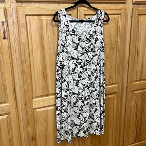 J.Jill black and cream sleeveless dress XL